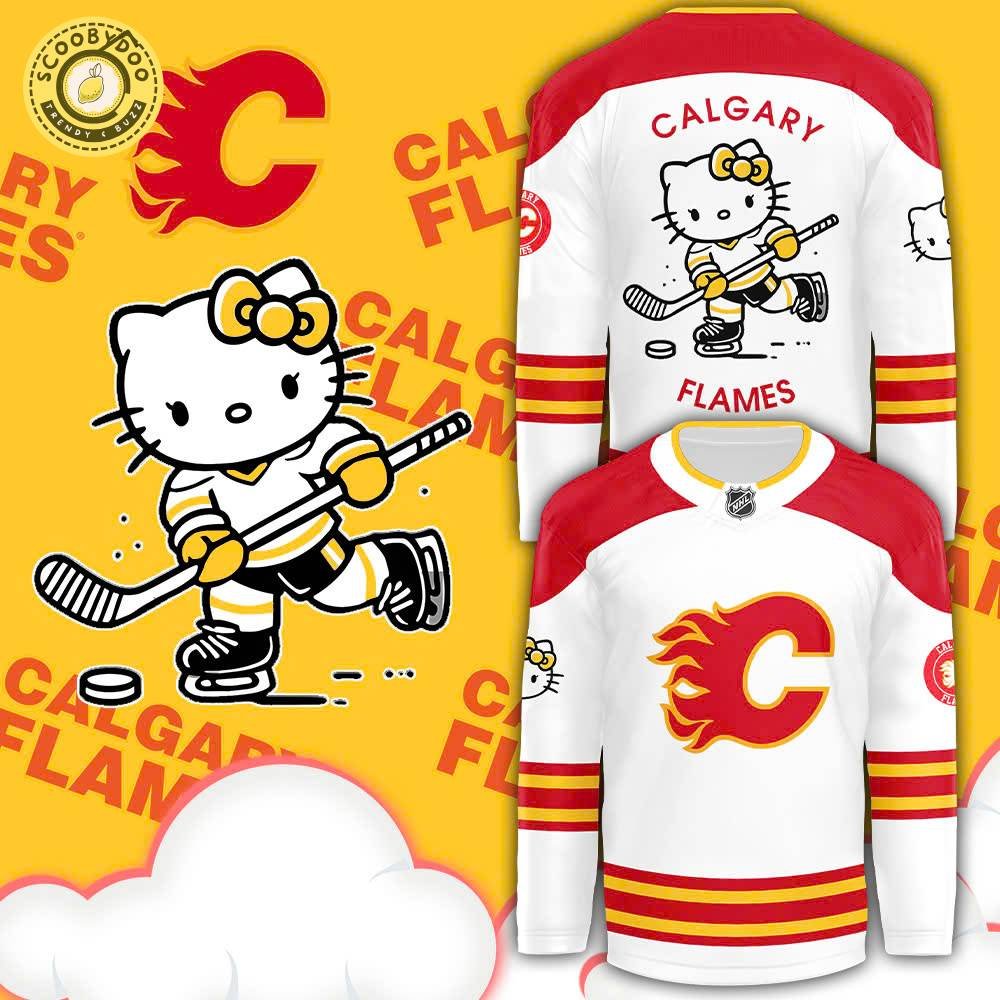 2024 Calgary Flames x Hello Kitty 50th Anniversary Jersey (White) - Limited Edition Collectible 2024 Calgary Flames x Hello Kitty 50th Anniversary Jersey (White) - Limited Edition Collectible