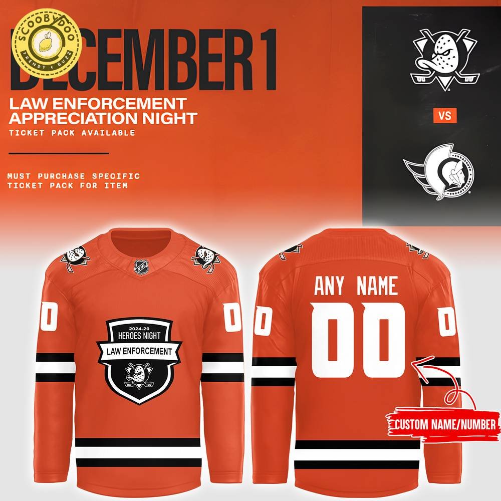 Anaheim Ducks 2024 Law Enforcement Appreciation Night Premium Limited Jersey Anaheim Ducks 2024 Law Enforcement Appreciation Night Premium Limited Jersey