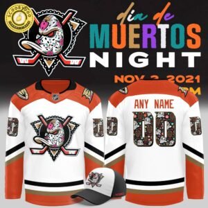 Anaheim Ducks Dia De Los Muertos 2024 Custom Jersey – Cultural Celebration Gear
