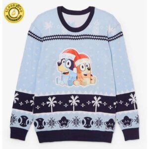 Bluey Bingo & Bluey Patterned Youth Holiday Sweater