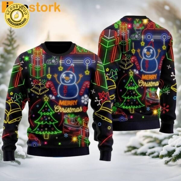 Christmas Bright Neon Lighting Ugly Sweater