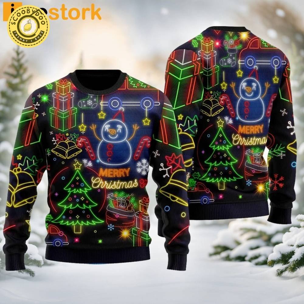 Christmas Bright Neon Lighting Ugly Sweater Christmas Bright Neon Lighting Ugly Sweater