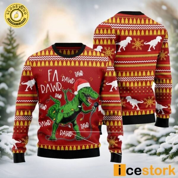 Christmas Singing Dinosaur Ugly Sweater