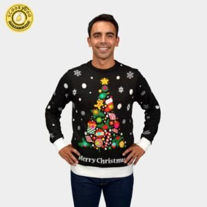 Christmas Tree Led Light-Up Men’S Black Ugly Christmas Sweater