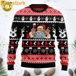 Dear Santa Just Bring Wine Ugly Christmas Sweater