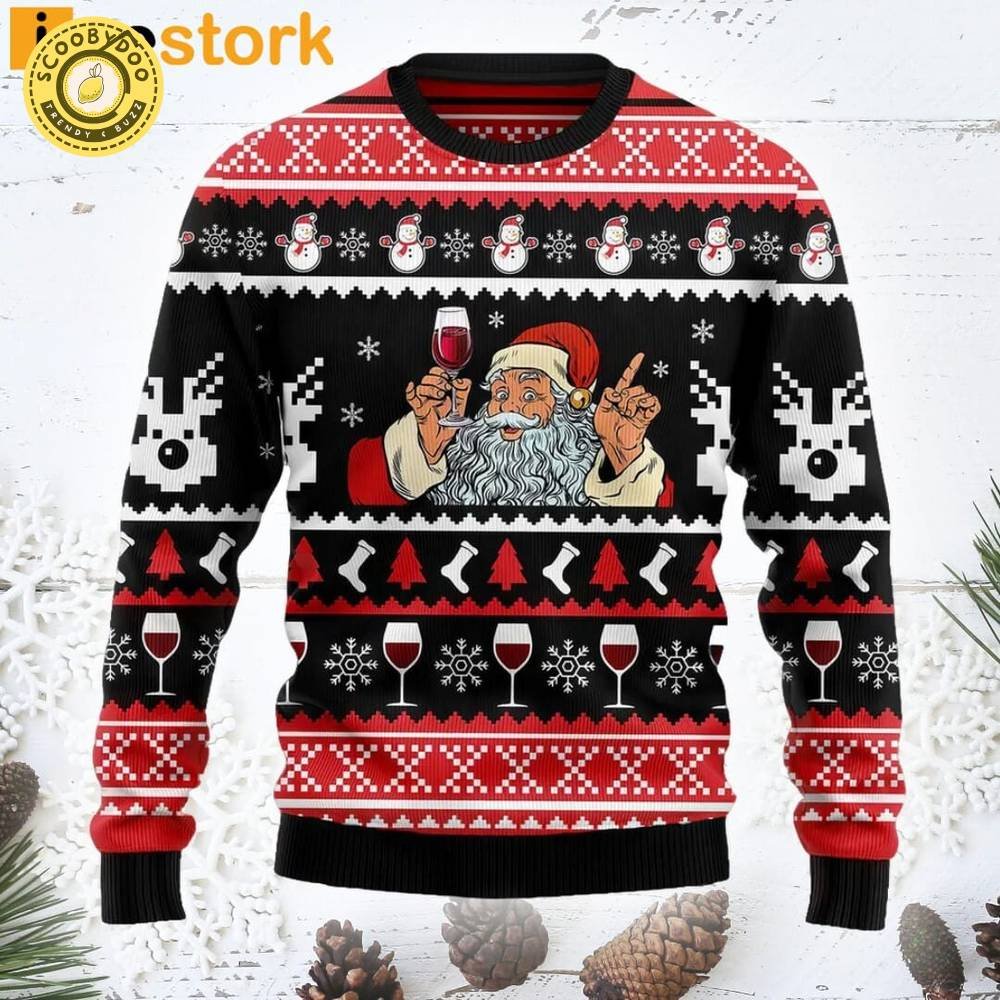 Dear Santa Just Bring Wine Ugly Christmas Sweater Dear Santa Just Bring Wine Ugly Christmas Sweater