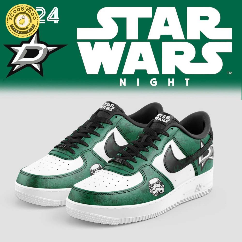 2024 Dallas Stars x Star Wars Night Nike Air Force 1 Shoes 2024 Dallas Stars x Star Wars Night Nike Air Force 1 Shoes