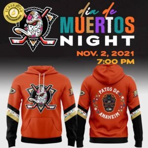 Anaheim Ducks Dia De Los Muertos 2024 Pullover Hoodie – Cultural Celebration Apparel