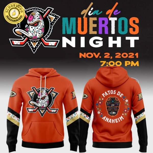 Anaheim Ducks Dia De Los Muertos 2024 Pullover Hoodie – Cultural Celebration Apparel