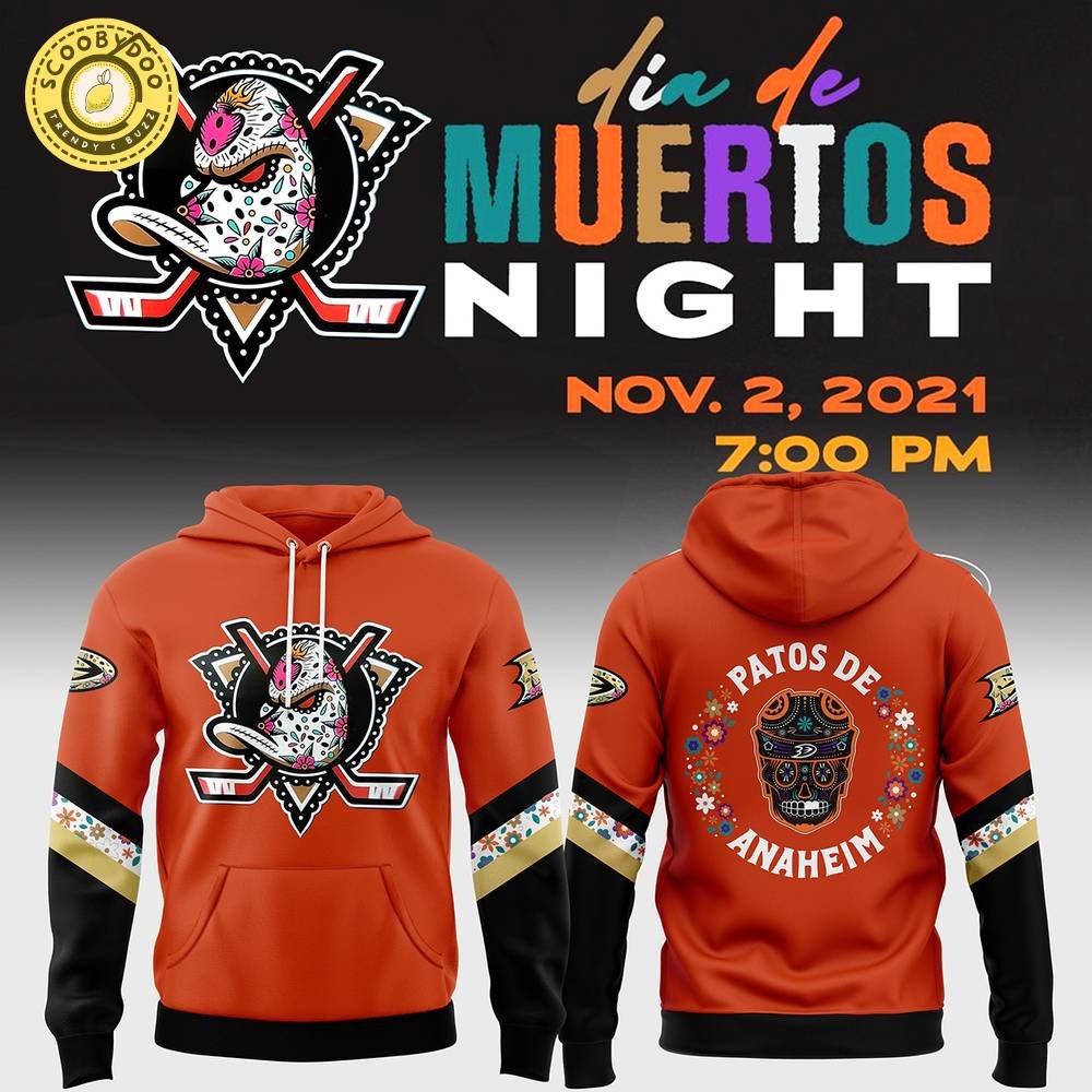 Anaheim Ducks Dia De Los Muertos 2024 Pullover Hoodie - Cultural Celebration Apparel Anaheim Ducks Dia De Los Muertos 2024 Pullover Hoodie - Cultural Celebration Apparel