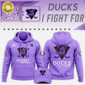 Anaheim Ducks Hockey Fights Cancer Unisex Hoodie | NHL Charity Hoodie for Cancer