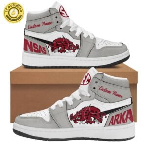 Arkansas Razorbacks Custom Name Air Jordan 1 Nike Sneakers 2024 Limited Edition