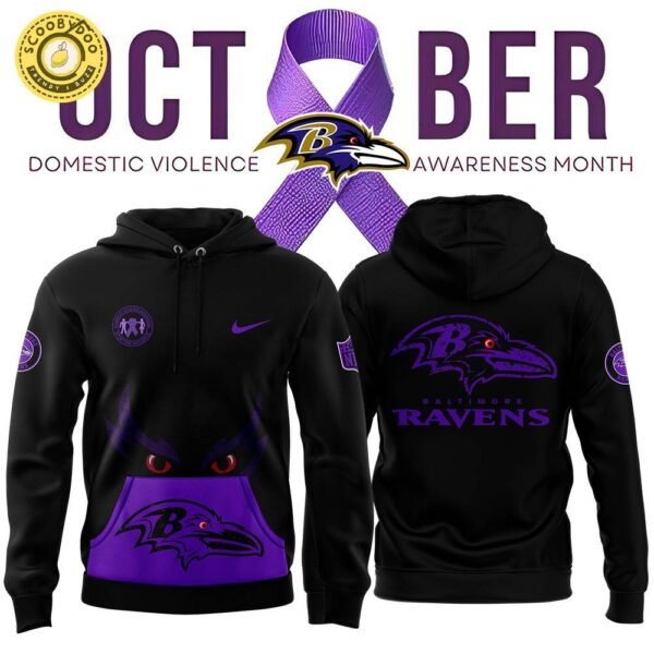 Baltimore Ravens Men’s Nike Black 2024 Domestic Violence Awareness Month Hoodie