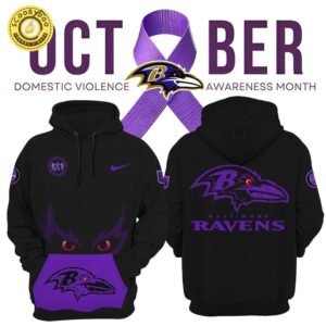 Baltimore Ravens Women’s Nike Black 2024 Domestic Violence Awareness Month Hoodie