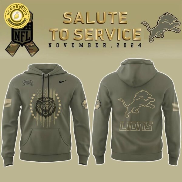 Detroit Lions 2024 Limited Salute to Service NFL Hoodie – Military Tribute