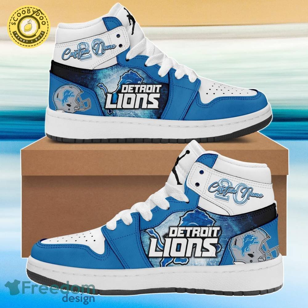 Detroit Lions L Football Team Special Edition Air Jordan 1 Sneakers Detroit Lions L Football Team Special Edition Air Jordan 1 Sneakers
