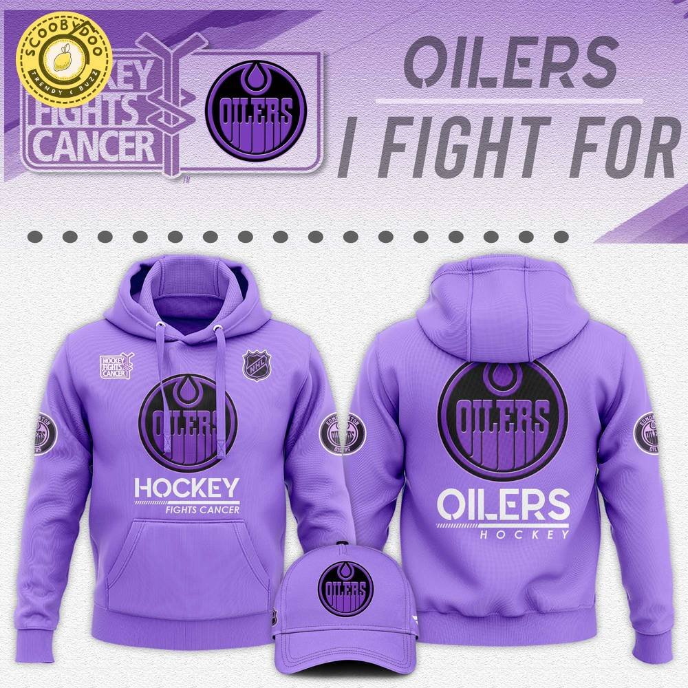 Edmonton Oilers Hockey Fights Cancer Unisex Hoodie | NHL Support Cancer Research Edmonton Oilers Hockey Fights Cancer Unisex Hoodie | NHL Support Cancer Research