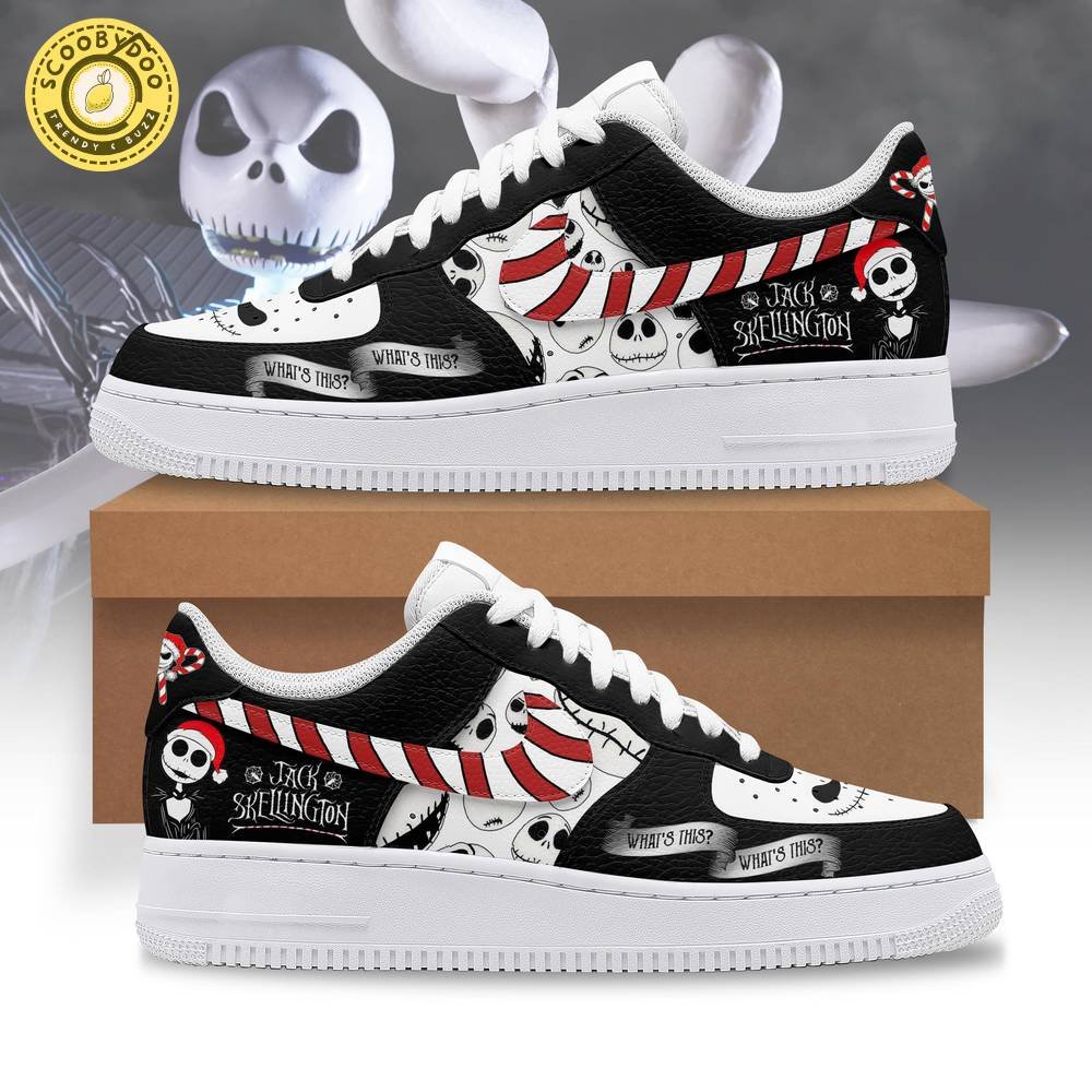 Jack Skellington What's This AF1 Nike Sneaker Shoes 2024 Christmas - Festive Fun Jack Skellington What's This AF1 Nike Sneaker Shoes 2024 Christmas - Festive Fun