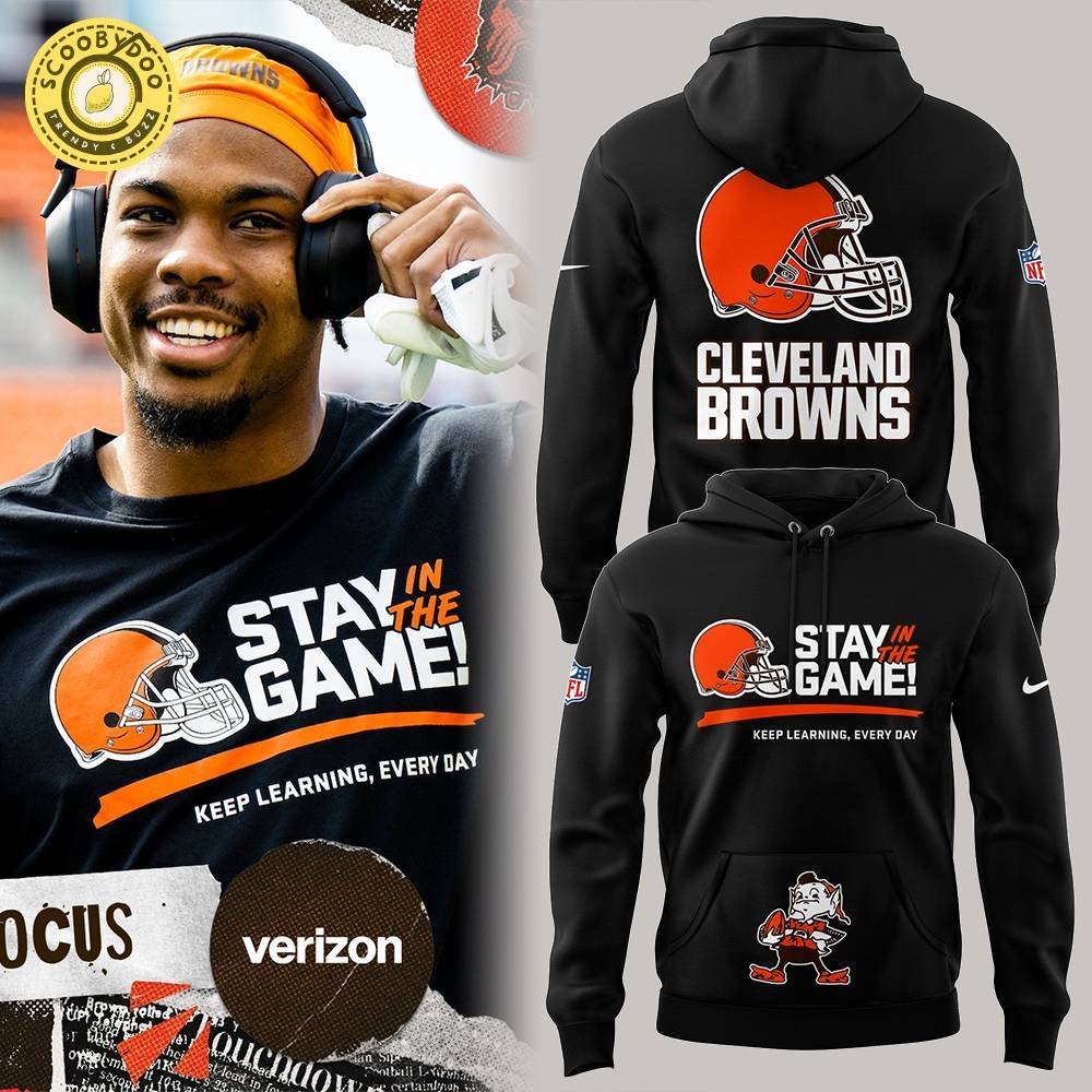 Limited Edition Cleveland Browns Stay Game Black Hoodie – Custom Fan Apparel Limited Edition Cleveland Browns Stay Game Black Hoodie – Custom Fan Apparel