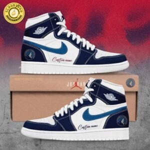Limited Edition Minnesota Timberwolves Custom Name for Fans Shoes Air Jordan 1, personalized footwear, exclusive design.