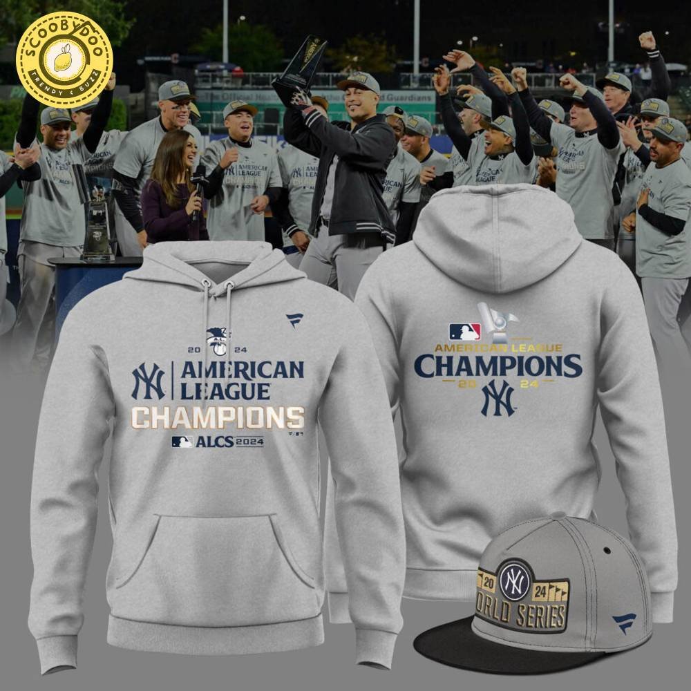 Men's New York Yankees Fanatics Heather Gray 2024 American League Champions Locker Room Hoodie Men's New York Yankees Fanatics Heather Gray 2024 American League Champions Locker Room Hoodie