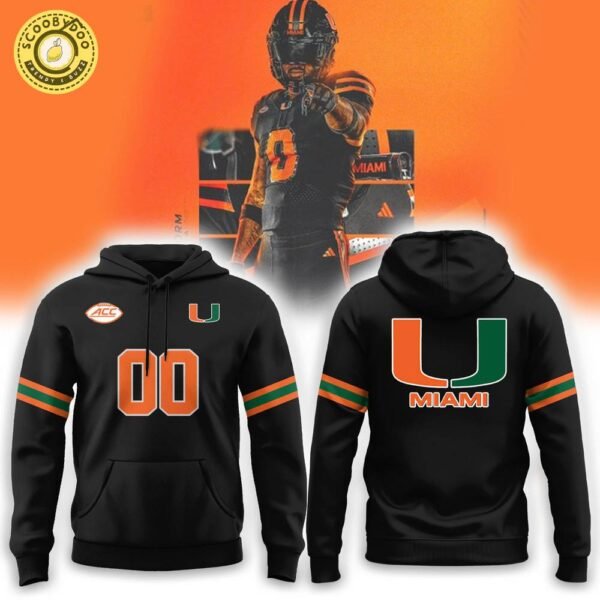 Miami (FL) Football 2024 Black New Design Hoodie – Bold Team Gear