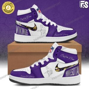 Minnesota Vikings Custom Name Air Jordan 1 Sneaker Shoes