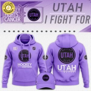 NHL Utah Hockey Fights Cancer Unisex Hoodie | NHL Cancer Awareness Apparel