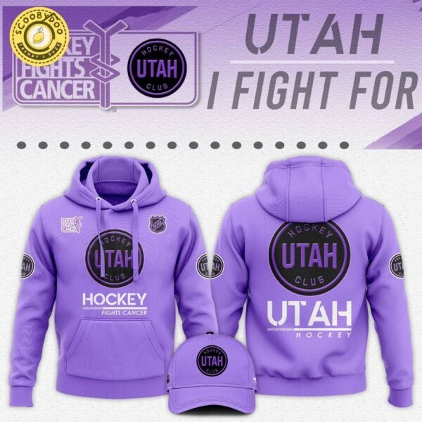 NHL Utah Hockey Fights Cancer Unisex Hoodie | NHL Cancer Awareness Apparel