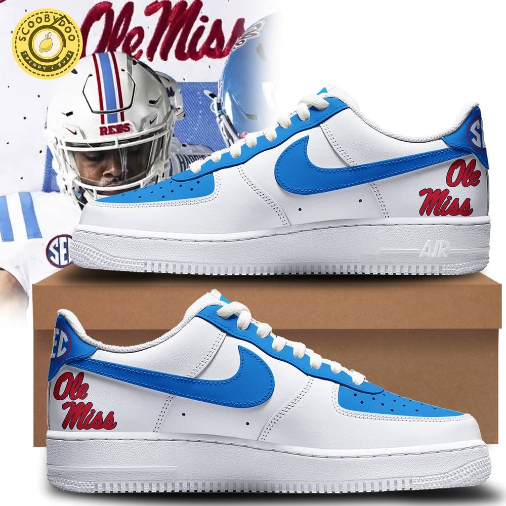 Ole Miss 2024 Nike Air Force 1 Sneakers - New Design Ole Miss 2024 Nike Air Force 1 Sneakers - New Design