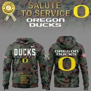 Oregon Ducks 2024 Nike Camo Military Appreciation Club Pullover Hoodie – Salute to Service