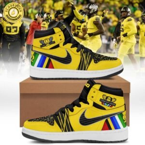 Oregon Football Ducks Cancer Fight Hot Design 2024 Air Jordan 1 Sneaker Shoes