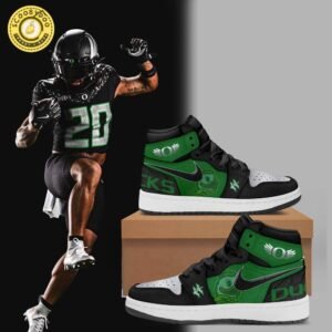 Oregon Football Ducks Disrupt The Darkness Hot Design 2024 Air Jordan 1 Sneaker Shoes