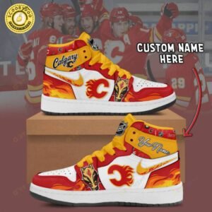 Personalized Calgary Flames Air Jordan 1