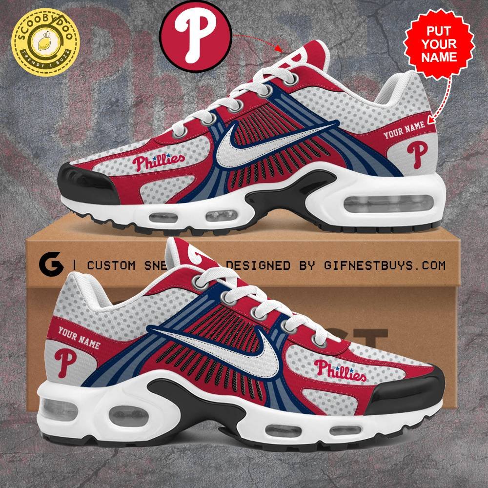 Personalized Philadelphia Phillies Air Max Limited Edition Sneaker Shoes Personalized Philadelphia Phillies Air Max Limited Edition Sneaker Shoes