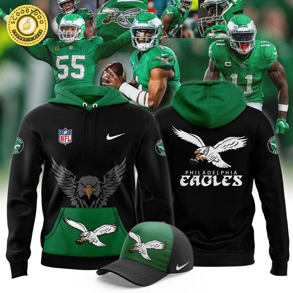 Philadelphia Eagles Unisex Nike Green 2024 Throwback Hoodie Philadelphia Eagles Unisex Nike Green 2024 Throwback Hoodie