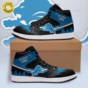 Special Edition Detroit Lions L Football Team Air Jordan 1 Sneakers