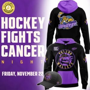 Toledo Walleye x Hockey Fight Cancer Night 2024 Hoodie – Supportive NHL Apparel