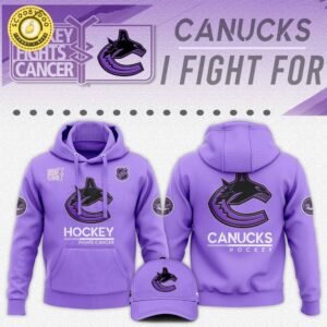 Vancouver Canucks Hockey Fights Cancer Unisex Hoodie | Cancer Awareness NHL Apparel