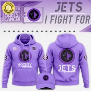 Winnipeg Jets Hockey Fights Cancer Unisex Hoodie | NHL Cancer Awareness Clothing