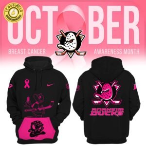 Women’s Nike Anaheim Ducks 2024 NHL Breast Cancer Awareness Month Pullover Hoodie – Stylish Awareness Gear