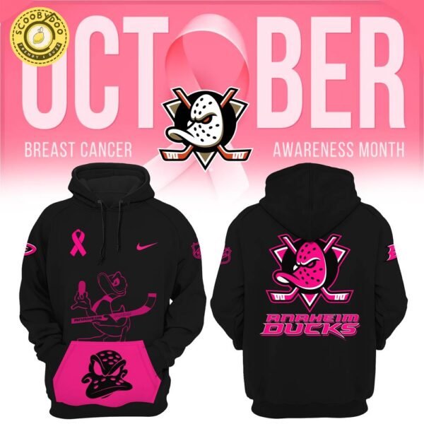 Women’s Nike Anaheim Ducks 2024 NHL Breast Cancer Awareness Month Pullover Hoodie – Stylish Awareness Gear