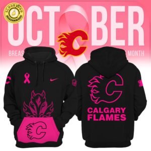 Women’s Nike Calgary Flames 2024 NHL Breast Cancer Awareness Month Pullover Hoodie – Fashion Meets Awareness