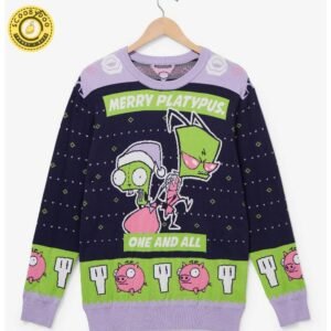 Invader Zim Gir And Zim Merry Platypus Holiday Sweater