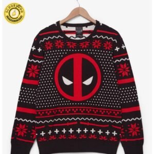 Marvel Deadpool Logo Patterned Holiday Sweater