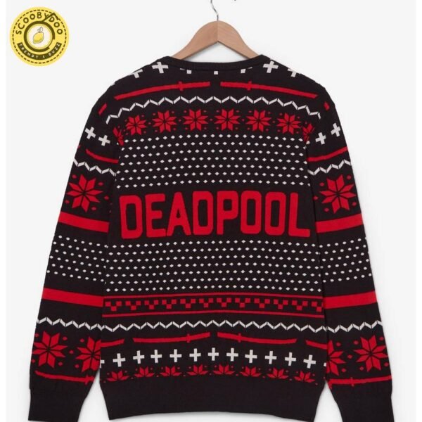 Marvel Deadpool Logo Patterned Holiday Sweater