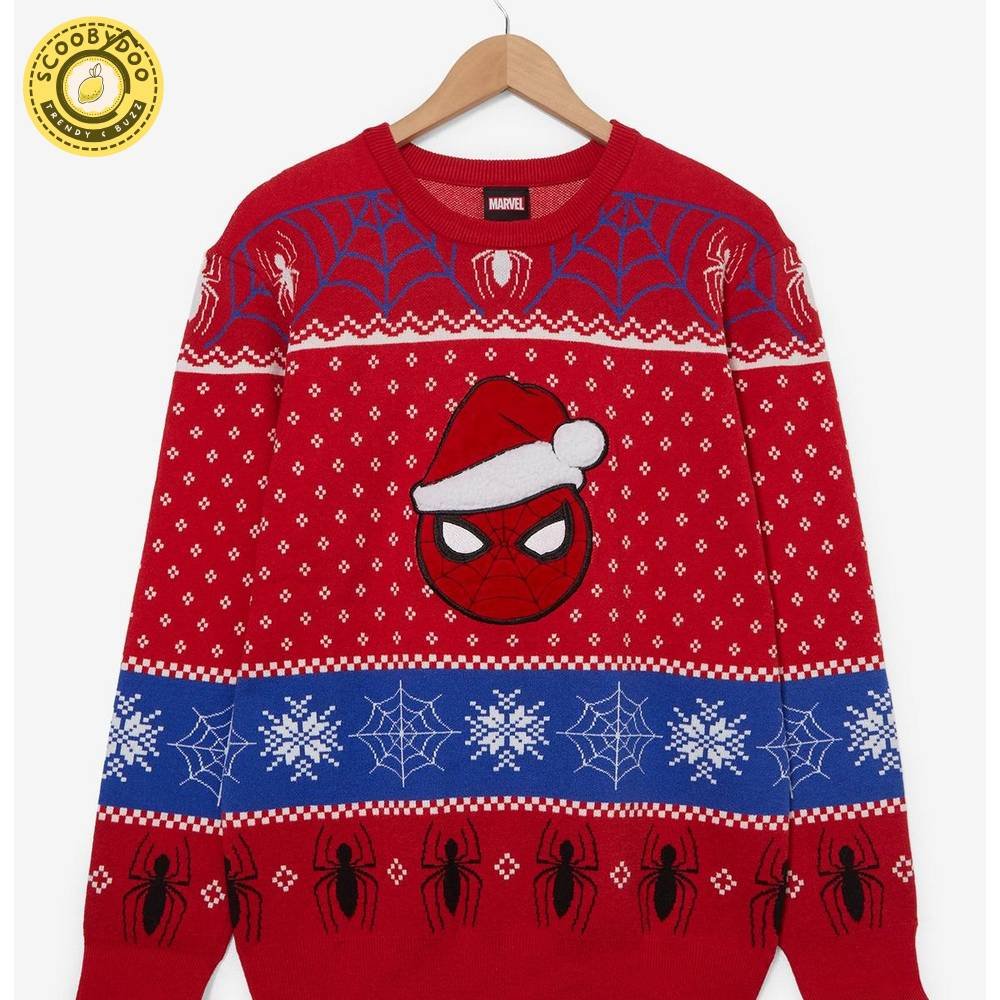 Marvel Spider-Man Santa Hat Holiday Sweater Marvel Spider-Man Santa Hat Holiday Sweater