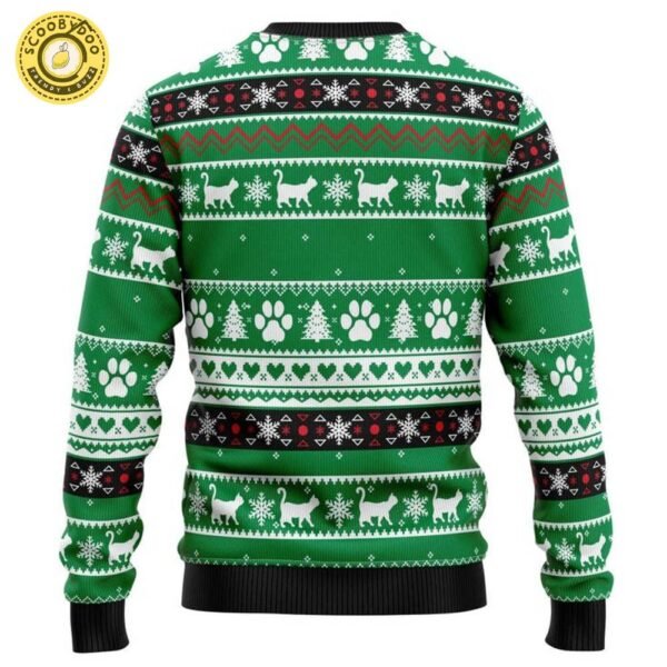Meowy Black Cat Ugly Christmas Sweater