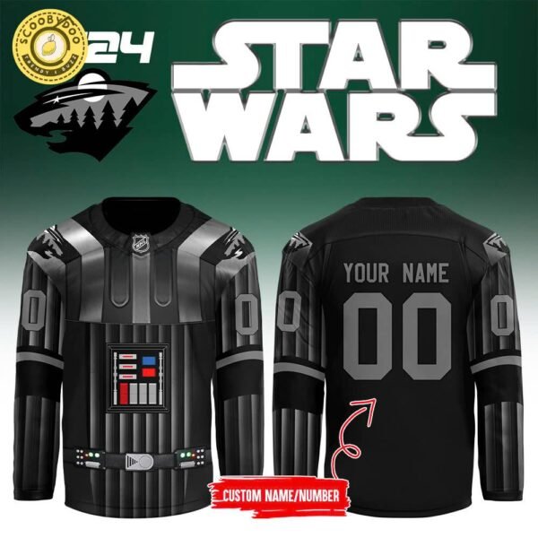 Minnesota Wild x 2024 Star Wars Night Custom Jersey, themed apparel, fan collectibles.