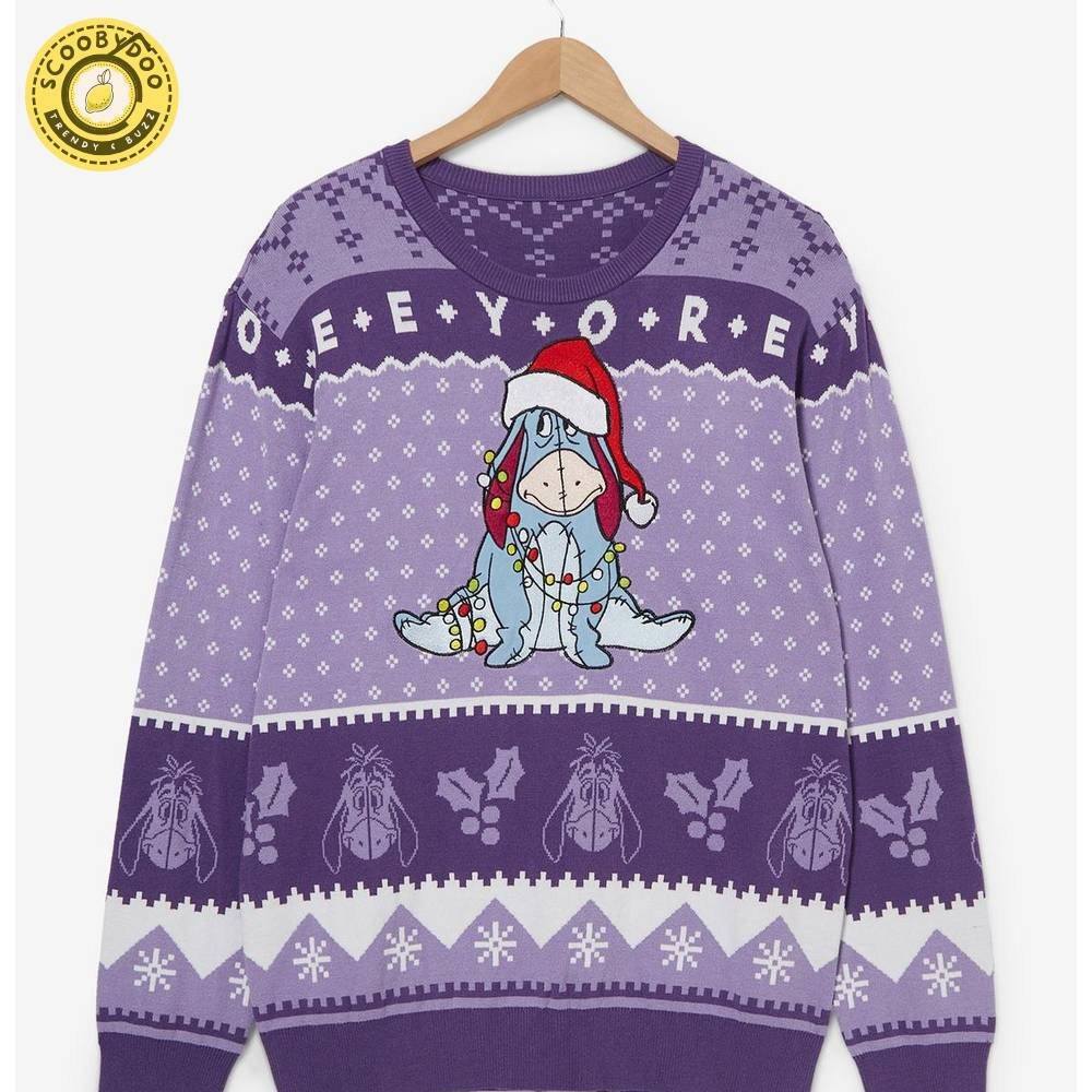 Our Universe Disney Winnie The Pooh Eeyore Patterned Holiday Sweater Our Universe Disney Winnie The Pooh Eeyore Patterned Holiday Sweater